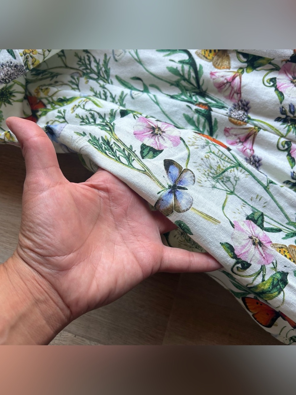 Avec Les Filles Floral Linen Blend Fit & Flare Dress - Picture 6 of 8